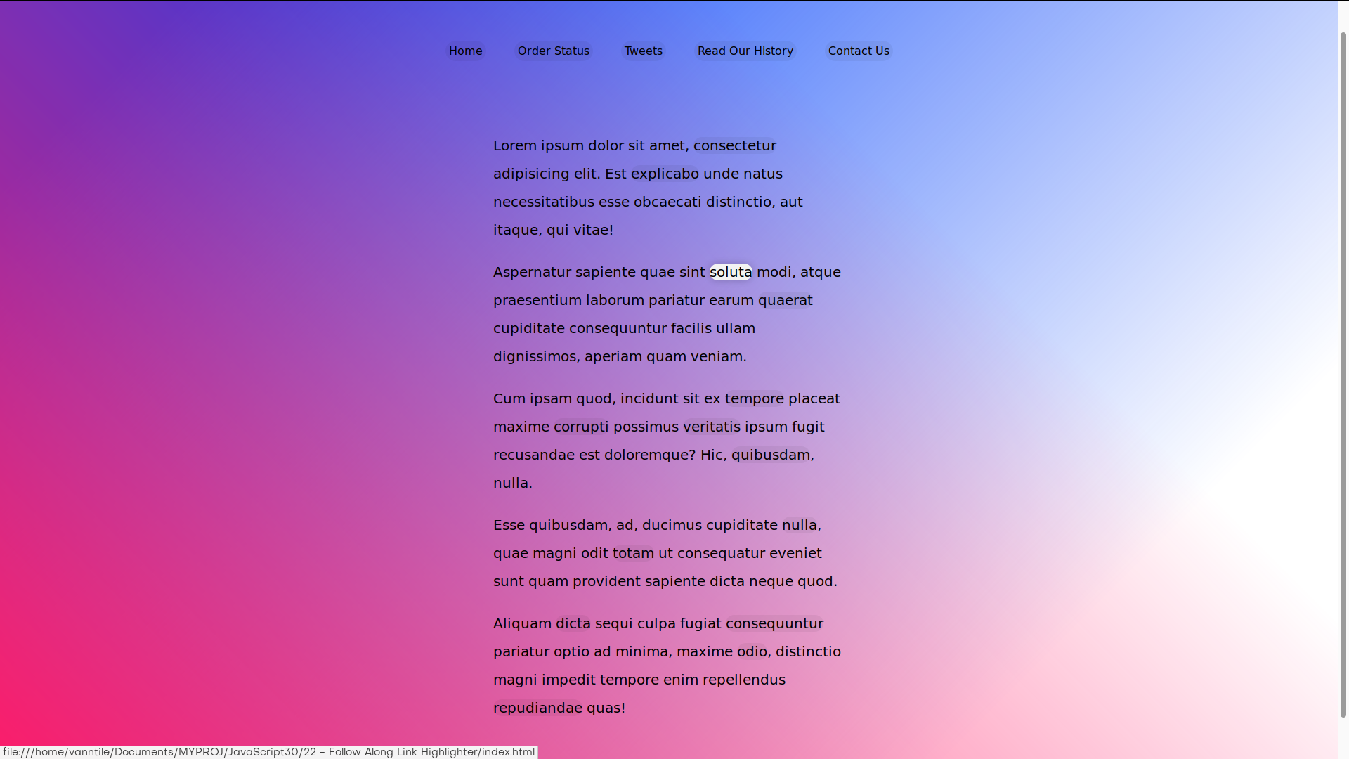 Follow Along Link Highlighter Demo